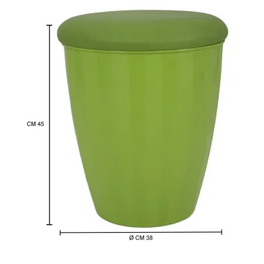 Stołek z pojemnikiem EASY Zielony Ø 38X45 cm (wymiary wewnętrzne Ø 36X41 cm)